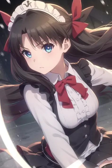 rintohsaka, <lora:rin tohsaka prisma s2s3-lora-nochekaiser:1>,
rin tohsaka, long hair, black hair, two side up, aqua eyes, bow, hair bow,
BREAK thighhighs, dress, frills, black thighhighs, zettai ryouiki, long sleeves, maid, maid headdress, red dress,
BREAK outdoors, snow,
BREAK looking at viewer, (cowboy shot:1.5), dynamic pose,
BREAK <lyco:GoodHands-beta2:1>, (masterpiece:1.2), best quality, high resolution, unity 8k wallpaper, (illustration:0.8), (beautiful detailed eyes:1.6), extremely detailed face, perfect lighting, extremely detailed CG, (perfect hands, perfect anatomy),