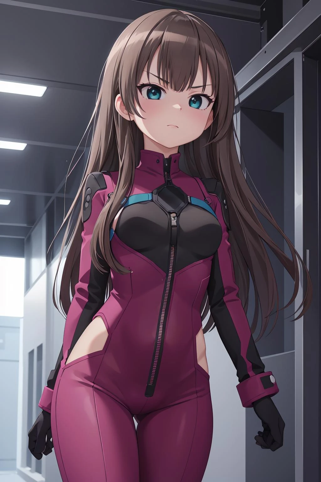 1girl, solo, teal eyes, black gloves, bangs, long hair, purple jumpsuit, alley background, :c, angry, <lora:Haruka:0.9>, beautiful character design, perfect eyes, perfect face, expressive eyes, perfect balance,
official art, extremely detailed CG unity 8k wallpaper, perfect lighting, Colorful, Bright_Front_face_Lighting, (masterpiece:1.0),(best_quality:1.0), ultra high res,4K,ultra-detailed, photography, 8K, HDR, highres, absurdres:1.2, Kodak portra 400, film grain, blurry background, professional photograph,
<lora:more_details:0.1>