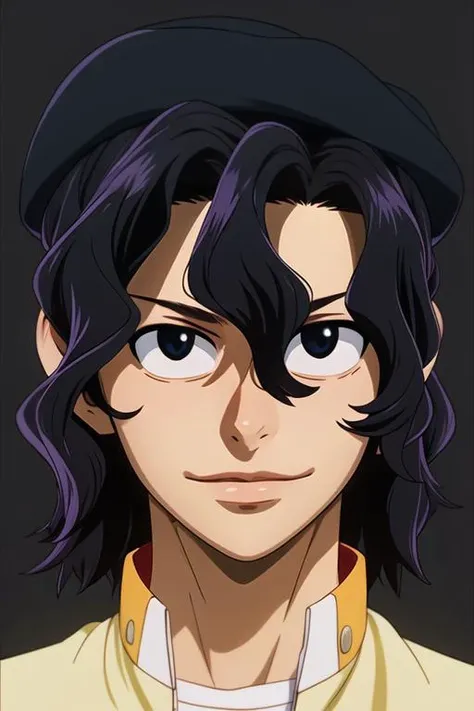 (best quality:1.1), (masterpiece:1.4), movie still, looking at viewer, upper body, depth of field, , (realistic:1.4), 1boy, solo, male focus, <lora:junta_teshima:0.98>, junta_teshima, black hair, black eyes, hair between eyes, , beret, ,