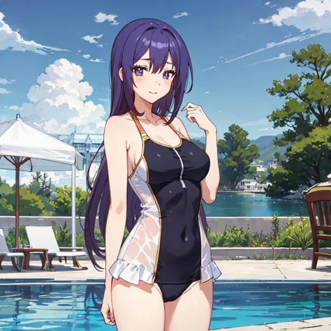 masterpiece, best quality, ultra detailed, 1girl, <lora:shion:0.8>, 1shion, swimsuit,