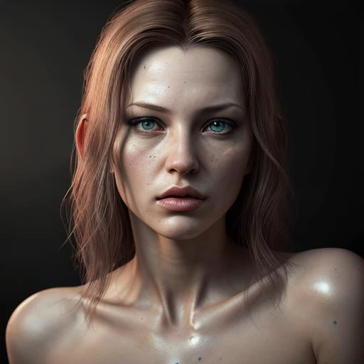 (professional 3d render:1.3) af (Realistic:1.3) most beautiful artwork photo in the world，Features soft and shiny female naked goddess, naked, huge breasts, red hair, (( naked goddess woman rough wet goddess soft look long hair and seducing expression in dynamic pose, huge breasts, naked, Fantastic location, Majestic cluttered environment)), full body 8k unity render, action shot, skin pore, very dark lighting, heavyshading, Detailed, Detailed face, Detailed breasts, (vibrant, photograph realistic, Realistic, Dramatic, Dark, Sharp focus, 8K)