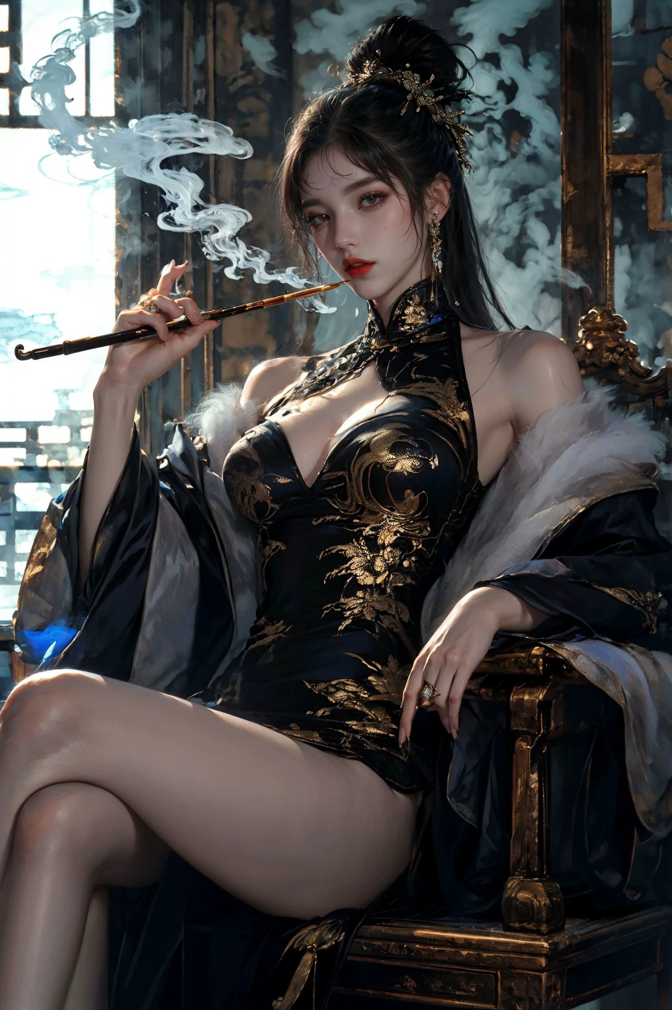(masterpiece, top quality, best quality, official art, beautiful and aesthetic:1.2),sleek,dark,highly detailed,
xuer tobacco pipe,tobacco pipe,
<lora:~Q?-pe xuer tobacco pipe:0.8>,