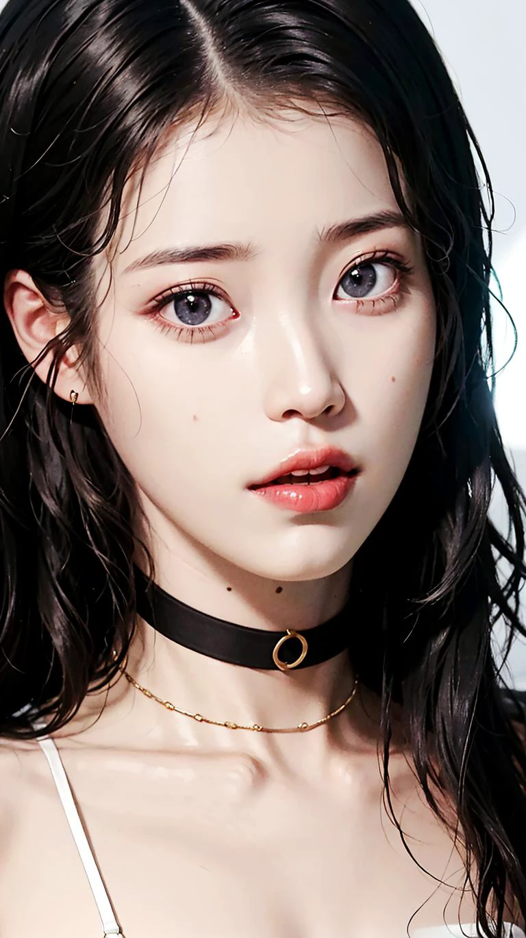 ( Half body:1.2),(8k, raw photo:1.2), (hyper realistic, photo realistic:1.2), (hyper supreme extreme quality beautiful women:1.2),(supreme hyper extreme realistic skin texture:1.2), femme fatale, (1girl, solo:1.0), (beautiful quality huge eyes:1.1), (dynamic pose:1.1), (supreme beautiful girl mixed:1.2), (Kpop idol:1.2), (angular face:1.2), (supreme beauty quality huge eyes:1.2), (ager:1.2), (erotic choker:1.2), (small breasts+skiny body:1.1), depth of field, (cinematic lighting, cinematic shadow, realistic lighting, realistic shadow:1.2), smart sharpe, hard focus, highres, uhd, completed eyes, completed face, upscaled, Crisp, presence, (sense of volume:1.2),