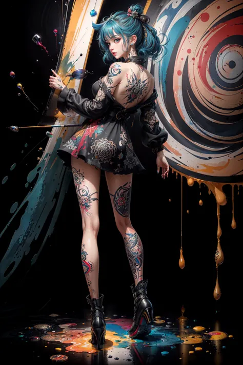 official art, unity 8k wallpaper, ultra detailed, beautiful and aesthetic, beautiful, masterpiece, best quality, (zentangle, mandala, tangle, entangle),
(full body:0.3)
1girl, Colored pigment,Colored paint,colorful,splashing, Splash paint,Wear a lot of paint
<lora:ClothingAdjuster2:-0.2> <lora:Cute_girl_mix4:0.3> <lora:3DMM_V12:0.45> <lora:ggx_V2.1_16:0.2> <lora:tutu's cyberpunk:0.25> <lora:VeryLongLegs_v2:0.0> <lora:sarah-05:0.3>
