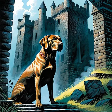 color illustration in (berniewrightson:1.5) style, extremely detailed, masterpiece, tenebrism, high contrast,
Chesapeake Bay Retriever
Mist-enshrouded castle ruins
<lora:BernieWrightson_Style_XL_V4.1:0.7>