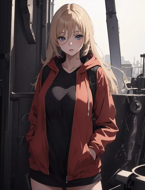 (masterpiece,best quality,ultra high res,70mm telephoto lens:1.35),
bsmzwei, 1girl, large breasts, <lora:BismarckZwei:0.9>,(hand in pocket),naked hoodie,,eyewear on head,