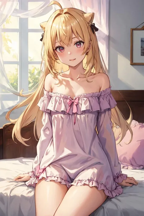 reallistic、Movie Still、Cloud Girl、little kindergarten girl ,,stained glass castle、naked girl、(a closeup:1.1)、with light glowing、With smiling eyes、A delightful、Warm and soft lighting、Evening glow,blush