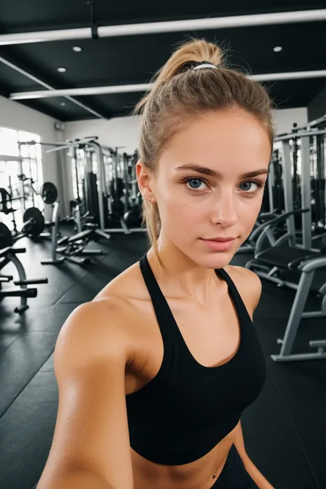 selfie of a girl at a gym