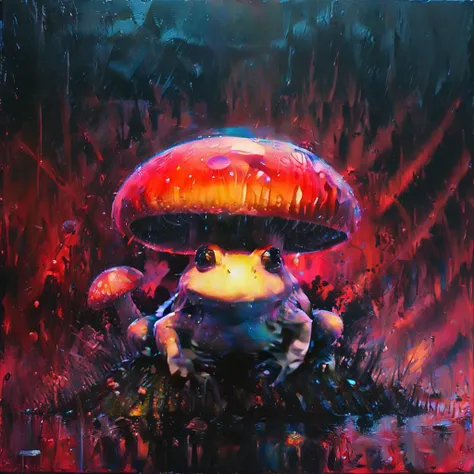 impactful paint of portrait of Toad (mushroom) <lora:Disturbia:0.7>, highly detailed,   8k,   sharp,  professional, clear,   high contrast, high saturated, , vivid deep blacks, crystal clear  <lora:Mario1024:0.9> Mario1024,