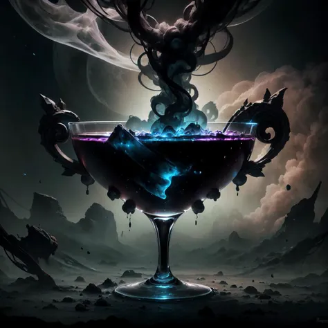 (masterpiece:1.2, best quality:1.2, high quality, highres:1.1), detailed, extremely detailed, 4K, perfect lighting, <lora:tool_addDetail:0.25>,
<lora:style_abyssalTech_(abyssaltech--dark energy--ethereal--dissolving--see-through--abyss):1>, abyssaltech, dark energy, ethereal, see-through, dissolving, abyss,
cocktail,abyssaltech cocktail