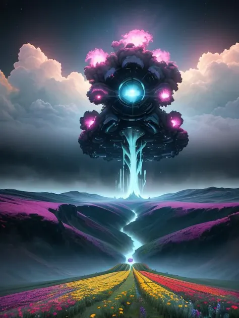 (UHD:1.1), (detailed background visible:1.2),
(no humans:1.2), scenery, wide view, colorful springtime flower fields,
<lora:AbyssalTech:0.30> abyssaltech , dark energy, ethereal, dissolving, see-through, abyss,
(Style: subsurface scattering, (pui), analog style, realistic, film photography, highres photo, cinematic Lighting, trending on artstation),(Photorealistic:1.2),
(detailed), sharp, HDR, high quality, good resolution, maximalist, masterpiece,