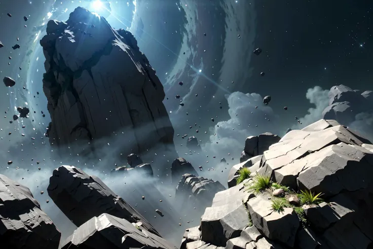 3d, realistic, highres, high quality, octane render, detailed, 4k wallpaper, sci-fi, cyber, cinematic light,(masterpiece),
scenery, spacerock-scatter style, a melting rock was piereced by unkown forces, debris scattered around the space, light rays, lens flare,
<lora:scatter rocks_20231128185243-000003:0.9>