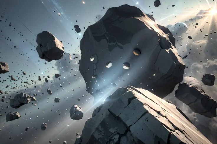 3d, realistic, highres, high quality, octane render, detailed, 4k wallpaper, sci-fi, cyber, cinematic light,(masterpiece),
scenery, spacerock-scatter style, a huge rock was destroy by unknown forces debris scattered in shape of diffused sputtering
<lora:scatter rocks_20231128185243-000003:0.9>