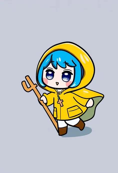 1girl,luce_\(jubilee_2025\),
blue hair,blue eyes,cross necklace,yellow raincoat,chibi
<lora:luce2_Noob05XL:1>,