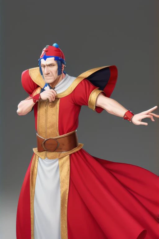 8K sharp focus UltraHD photography of Julius Caesar in a medieval jester costume.