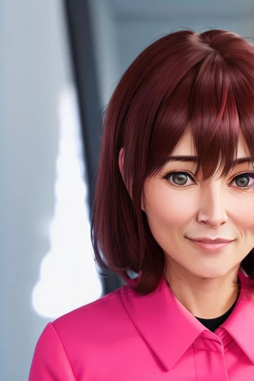 8K sharp focus ultra HD photography of a cute 41yo office lady, calm and fun to hang out with.