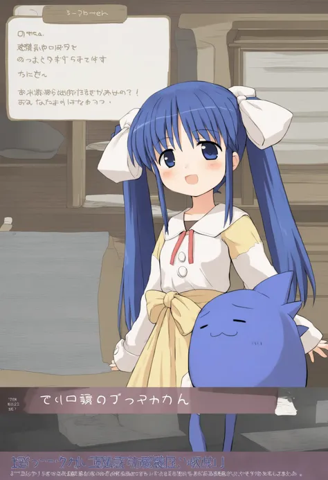 1girl,
<lora:niseharunaXLv2:0.8>,niseharuna, ukagaka, twintails, long sleeves, solo, blue hair, long hair, blue eyes, dress, blush, bow, hair ribbon, :3,
<lora:vtubercutoutXL1:1.0>,indoor,text,livestream,fake screenshot,upper body, open mouth, light smile,
medium quality,