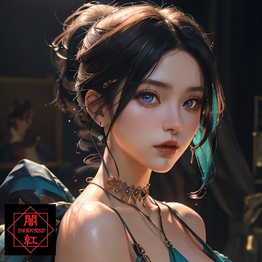 1 girls, (splash art),(harem outfit:1.5),(dancer),(dancing),(see-through:1.3),(solo),turquoise hair,wavy hairstyle,ivory skin,ivory eyes,
<lora:haremDancer_v1:0.8> (Portrait by oda non),(oda_non),
(((masterpiece))), ((best quality)), ((ultra-detailed)), ((illustration)), dramatic angle,
highres, extremely detailed CG unity 8k wallpaper, game cg,delicate composition, raytracing, HDR,
((colorful)),(whole face),detailed gorgeous face,8k,feminine,intricate detail,highly detailed hair,detailed pupils,medium breasts,depth of field,cowboy_shot,
orange red hair,two ponytails,mahogany skin,lilac eyes,