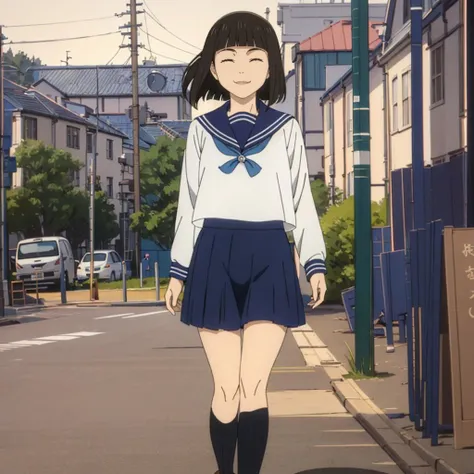 masterpiece,high quality,solo,school,
<lora:Riko'sfriend001:0.7>,closed eyes,smile,
Riko'sfriend,1girl,
serafuku,neckerchief,
pleated skirt,
pantyhose,
loafers,walking,
