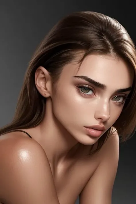 (closeup:1.0) photo of (CR-LizaKovalenko-Supremo:0.95) as (young:1.0) woman, (oiled shiny skin:1.0), (tilted angle shot:1.0), (tilted head pose:1.0), (undercut:1.0) hair,
(8k uhd:1.0), (best quality:1.0), (masterpiece:1.0), (sharp focus:1.0), (mono color backdrop:1.0),