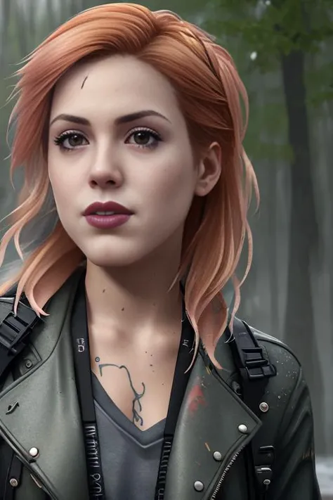 luannaperez outside in the rain, soaking wet, dank swamp, (detailed facial features:1.15), Unreal Engine 5, 8K, HQ, HDR, amazing detail, intricate details, shallow depth of field, reflections, art by artgerm and greg rutkowski