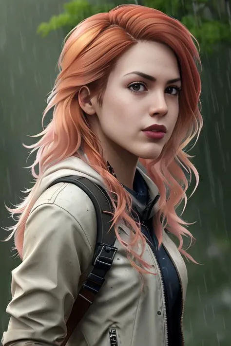 luannaperez outside in the rain, soaking wet, dank swamp, (detailed facial features:1.15), Unreal Engine 5, 8K, HQ, HDR, amazing detail, intricate details, shallow depth of field, reflections, art by artgerm and greg rutkowski