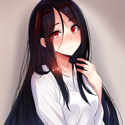 ((masterpiece)),(best quality), absurdres,sadako_yamamura,red eyes, white dress,<lora:Sadakobest:0.8>, upper body, looking at viewer, ,well, 1girl, <lora:ekuneStyleLora_ekunestyle:1>,