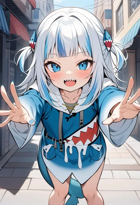 Ashe(megamanzxa),silver hair,green eyes,high ponytail,headband,1girl, heart, trembling, solo focus, cum in mouth,  oral, :>=, fellatio, blush, lips, after fellatio, pov, long hair, cum, mole, hetero, penis, shirt, 1boy