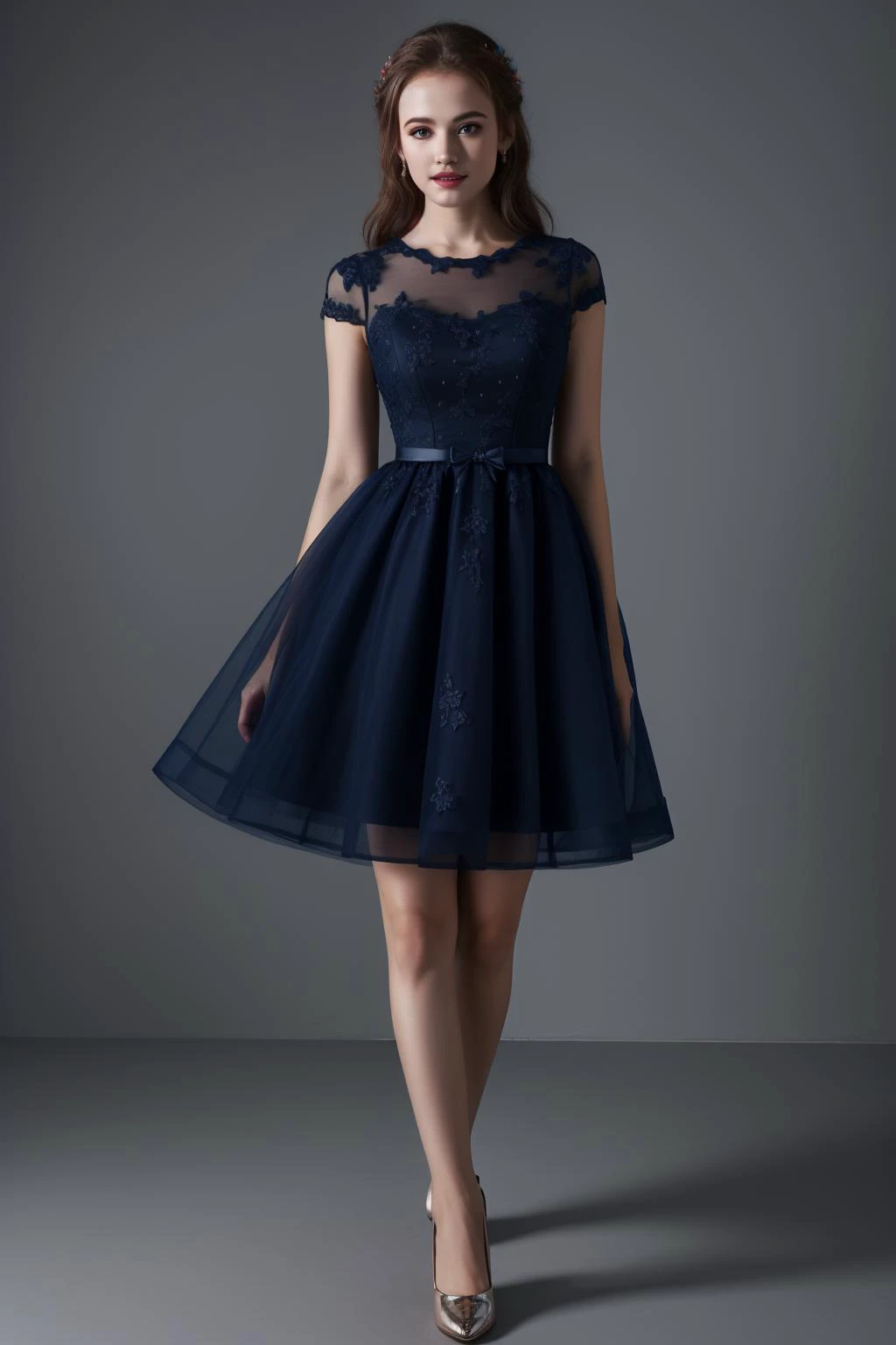 1 girl, blue dress, full body, masterpiece,ultra realistic,32k,extremely detailed CG unity 8k wallpaper, best quality, <lora:copax_dress_v1:0.8>