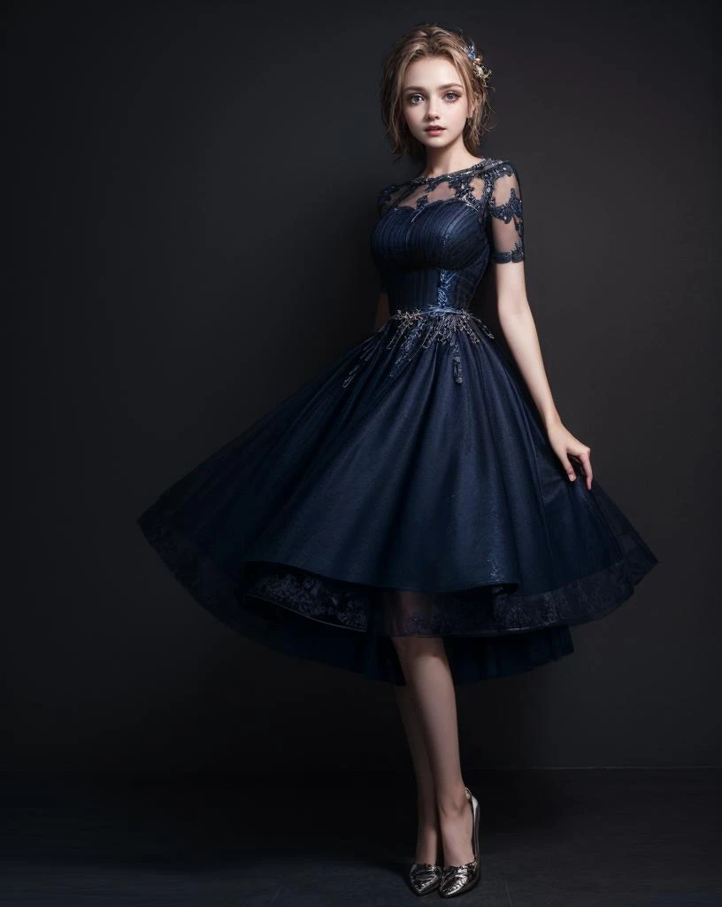 1 girl, blue dress, full body, masterpiece,ultra realistic,32k,extremely detailed CG unity 8k wallpaper, best quality, <lora:copax_dress_v1-000001:0.8>