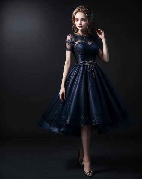 1 girl, blue dress, full body, masterpiece,ultra realistic,32k,extremely detailed CG unity 8k wallpaper, best quality, <lora:copax_dress_v1-000001:0.8>