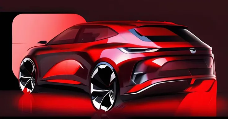 (best quality, masterpiece :1.2),car render style,sleek design,red car,reflection,futuristic,finely detailed,4k,studio lighting,product design,<lora:car_render_style_lora_v2-000016:1>,