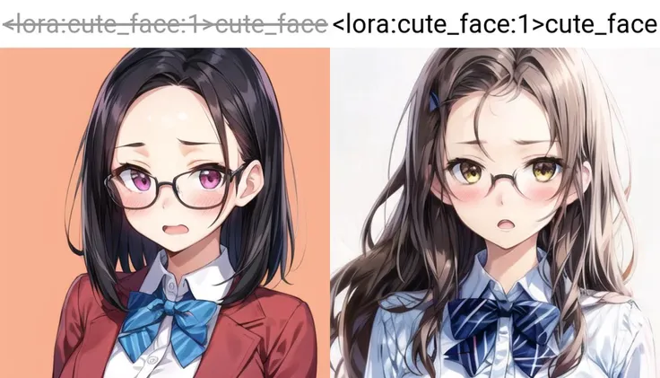 <lora:add_brightness:0.5><lora:add_detail:0.5>1 woman, breast, blush, forehead, black hair, glasses,collared shirt, bowtie, open mouth,
upper body,simple background,