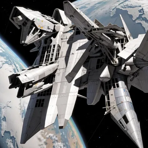 <lora:Llebbeuswoods:1> artwork, spaceship in space