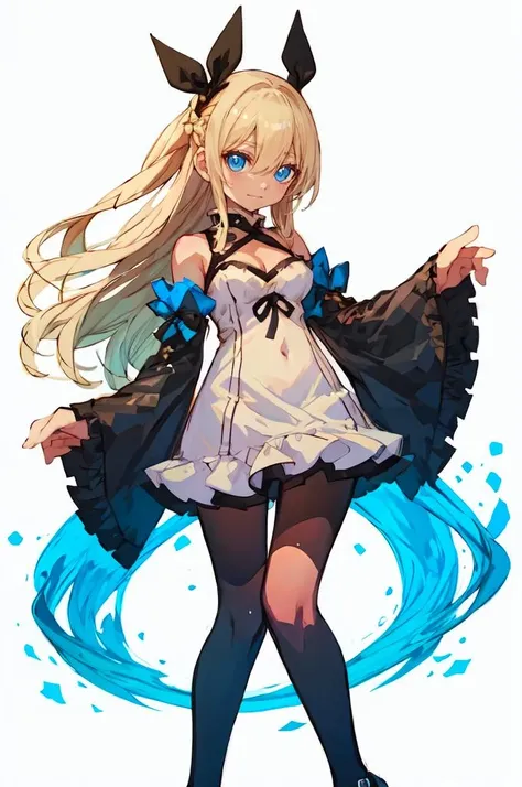 ultra detailed, masterpiece, best quality, solo, soft smile, light smile,
1girl, blue eyes, very long hair, blonde hair, long blonde hair, french braid, bangs, medium breasts,
hair ribbon, frilled choker, criss-cross halter, sleeveless dress, high-waist skirt, backless dress, waist bow, detached sleeves, frilled sleeves, wide sleeves, pantyhose, patterned legwear, mary janes, <lora:NakayamaTooru:1> sketch, mecha,