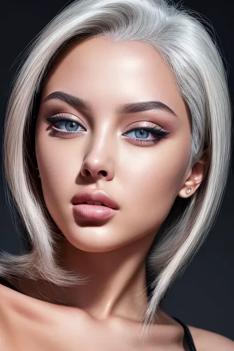 (CR-MariPasha3va-Supremo:0.9), full color portrait of woman, (slick undercut hair:1.1),
masterpiece, best quality, sharp focus, 8k highres, ultra-detailed, rim light, (grey background:1.0),