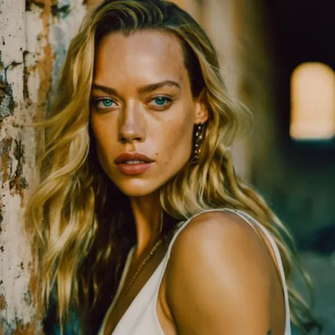 embedding:hannahferguson hannahferguson a close up portrait photo of 26 y.o woman in wastelander clothes, long haircut, pale skin, slim body, background is city ruins, (high detailed skin:1.2), 8k uhd, dslr, soft lighting, high quality, film grain, Fujifilm XT3