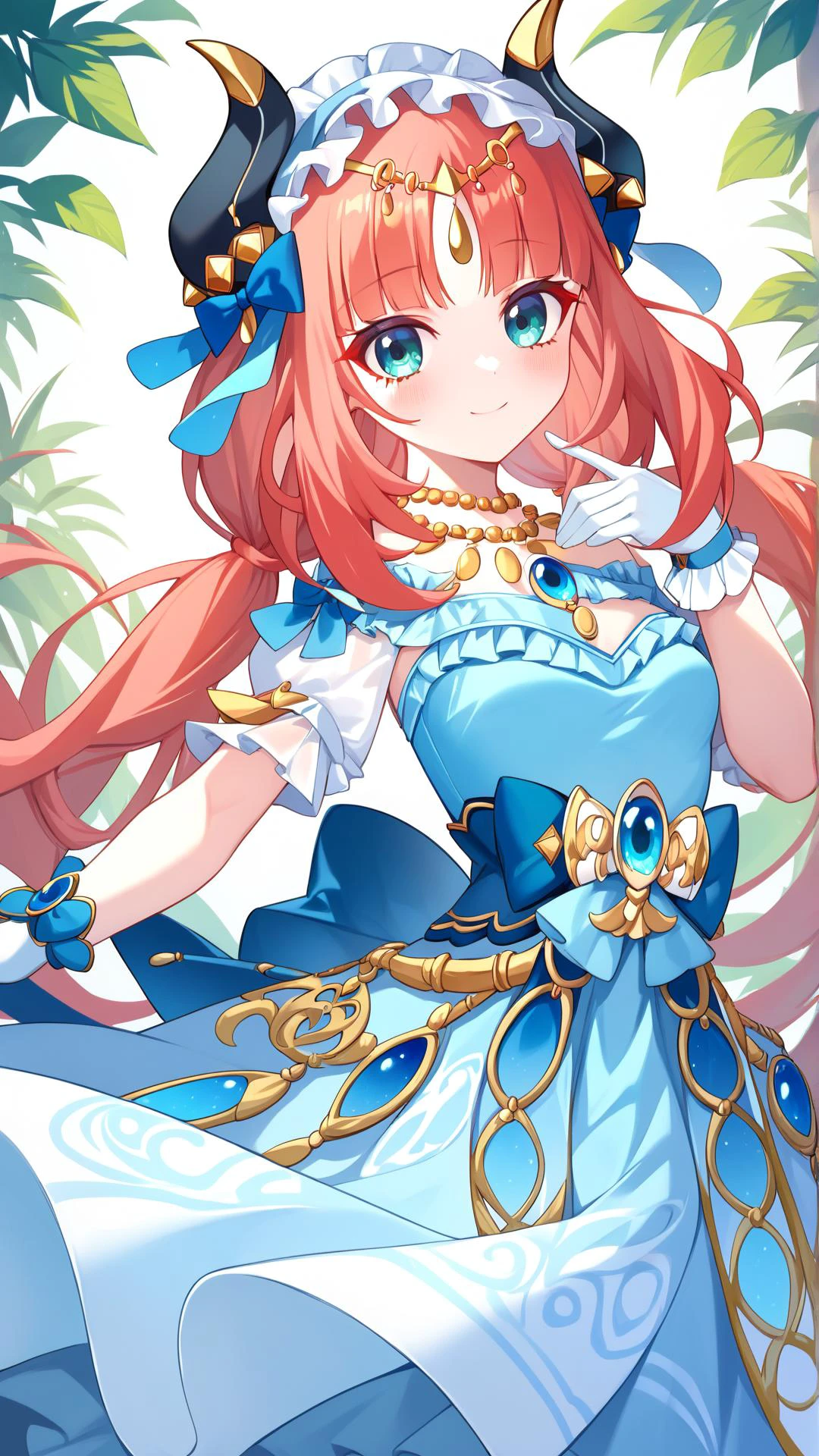 masterpiece, score_9, score_8_up, score_7_up, best quality, Solo, Nilou, <lora:niloudress:0.7>, niloudress, Frilled, Small breasts