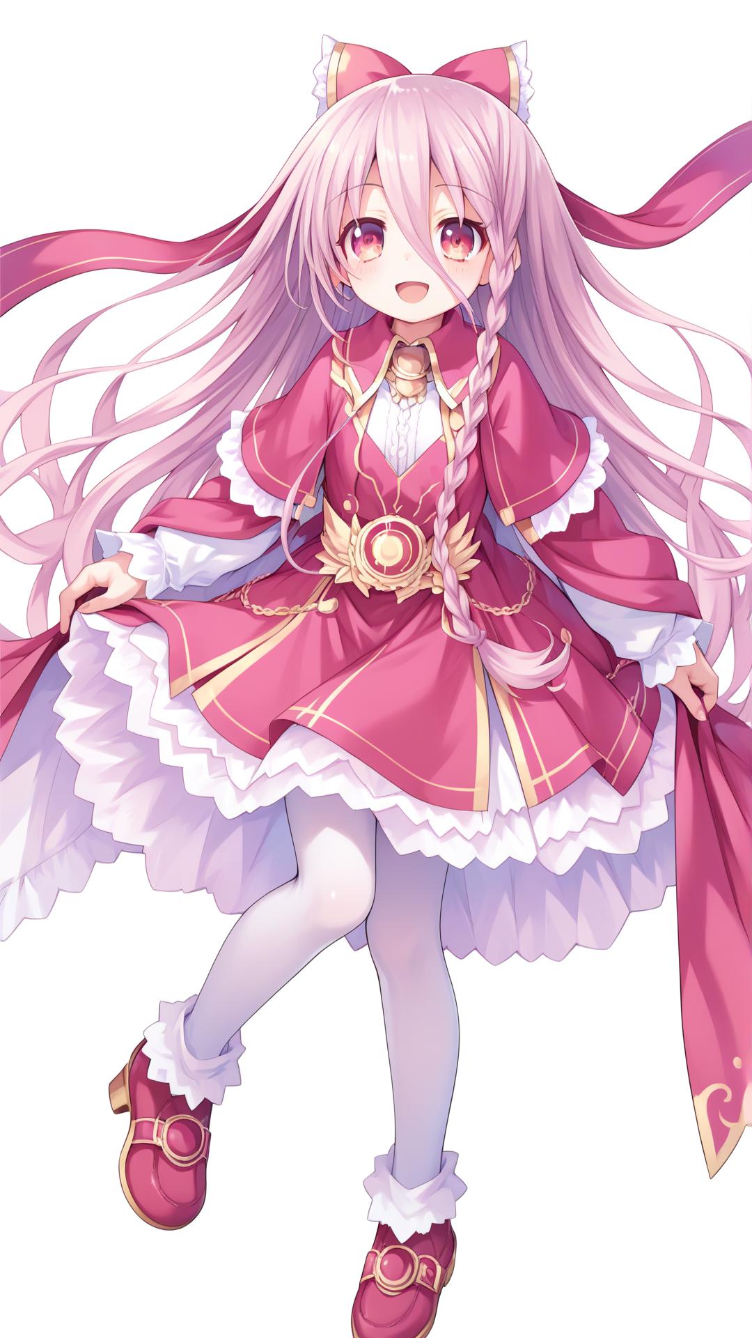 A woman in a pink dress with long hair and a pink dress - SeaArt AI