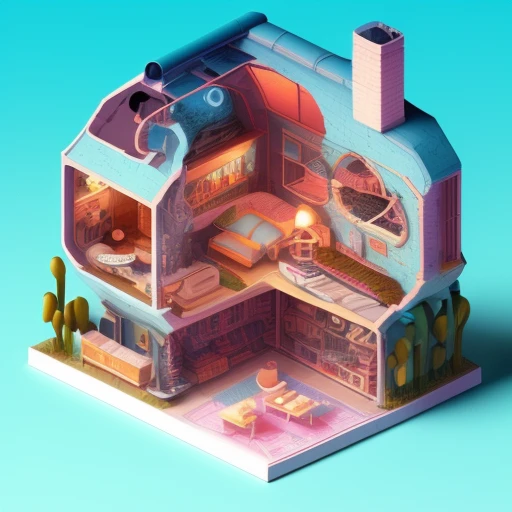 duskametrick15 isometric cutaway neon future buildings incredibly detailed black background dilapidated duskametrick15