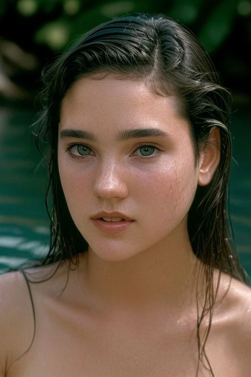 JenniferConnelly90s, full color face closeup portrait of woman with only her face emerging from the water, (oiled shiny skin:1.1), (slick undercut hair:1.1),
masterpiece, best quality, sharp focus, 8k highres, ultra-detailed, rim light, (grey background:1.0),
<lora:JenniferConnelly90s4-v15-byShurik:1>
