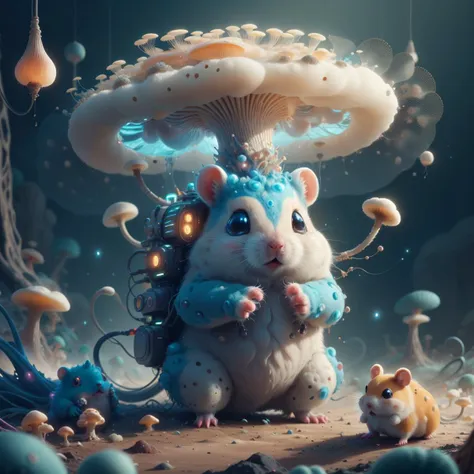 <lora:MyceliumTech-21:0.8>, myceliumtech , scifi, Psychedelic ,Mycelia,spongy,
cute hamster, pokemon \(creature\),