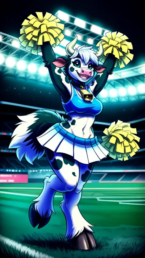 dragon, purple hair, (Beige dragon horns), Cyan eyes, scale, paws with claws, Orange spread wings, orange ponytail with purple hair at the tip, anthro, Average Breasts, Hairstyle high, dragon head, naked body, Dancing, stadium, Upskirt, topic, Cheerleading, Support group, Upskirt, bukkake,  sperm, covered with sperm