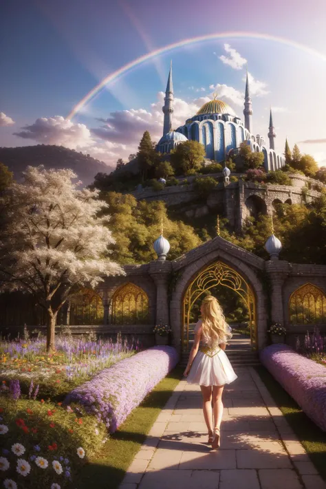 1girl, grand, crowded garden and dungeon, majestic, landscape of a ([Rio de Janeiro:Rivendell:4]:1.3) from inside of a Istanbul, it is very Detailed and Dreamlike, at Twilight, detailed, masterpiece, Shameful, Chibi Anime, spotlit, Low shutter, Monochromatic tiger print filter, rainbow swirl, ethereal magical atmosphere, contest winner, 64K, (vibrant art designed by Antoine Verney-Carron:0.8)