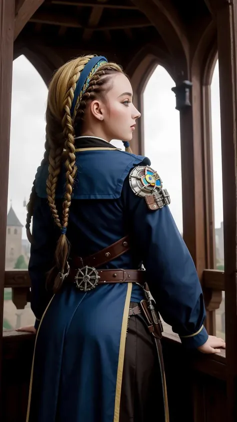 masterpiece, best quality,
vivid colors,
1girl, (solo)
(23 years old, 23y.o, adult)
" ",
" "
braids
" "
medieval castle, inside
dieselpunk
<lora:add_detail:0>