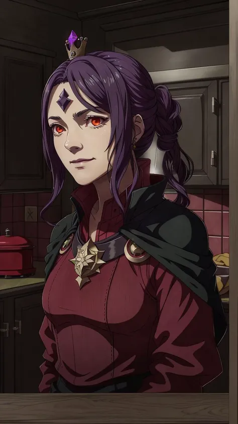 masterpiece, best quality,
vivid colors,
1girl, (solo)
(45 years old, 45y.o, older adult)
"         ",
[(glowing eyes):0.35], red eyes
crown
"     "
kitchen
dark, gloomy, depressive, depressing, bleak  
<lora:FE14 Style:0.7> FE14 Style,FE14,FE14-STYLE,FIRE EMBLEM,FIRE EMBLEM FATES