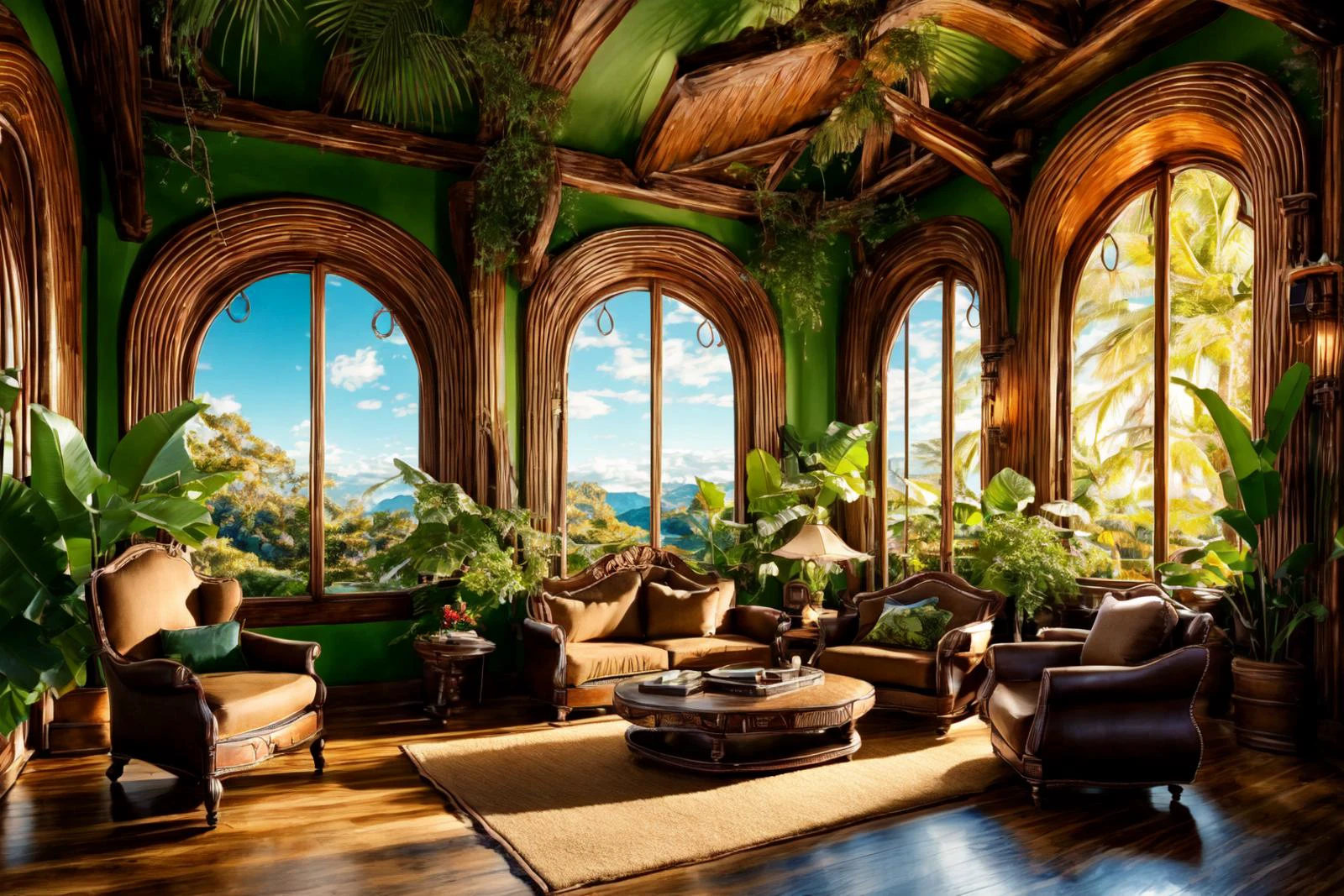 <lora:ElvenInterior:1>,
((elfint, a beautiful living room, table, chairs, window, sunlight, plants, flowers)):1.22,
BREAK soft light, cinematic lighting, detailed(shadow, glow),
BREAK <lora:add_detail:0.5>, extremely detailed, CG, finely detailed, (masterpiece, best quality):2.0, ((photorealistic:1.15)),