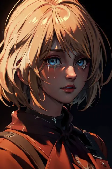 ((ultra detailed, masterpiece, best quality))
<lora:RE4Ashley:0.8>
RE4Ashley,
crying,
godly auburn light,
looking at viewer, dim light,
1girl, solo, blonde hair, portrait,
black background,