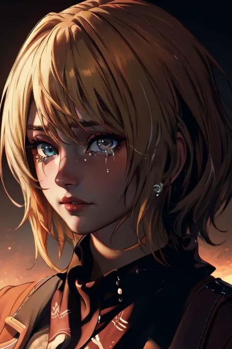 ((ultra detailed, masterpiece, best quality))
<lora:RE4Ashley:0.8>
RE4Ashley,
crying,
godly auburn light,
looking at viewer, dim light,
1girl, solo, blonde hair, portrait,
black background,