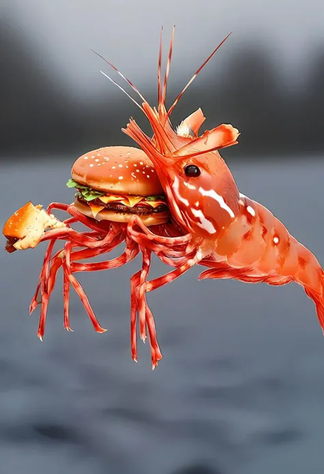 shrimp, 1girl,holding food,solo,burger,eating,blurry background,looking at viewer,upper body
, score_9, score_8_up, score_7_up, score_6_up, score_5_up, score_4_up, BREAK masterpiece,